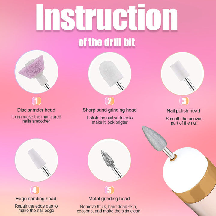 Ergonomically designed electric nail buffer for comfortable, extended personal nail care and beauty routines.