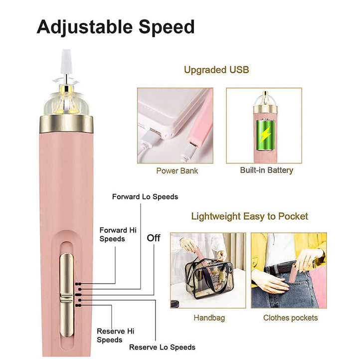 Achieve salon-perfect, healthy nails with this women's portable electric nail buffer & pedicure tool.