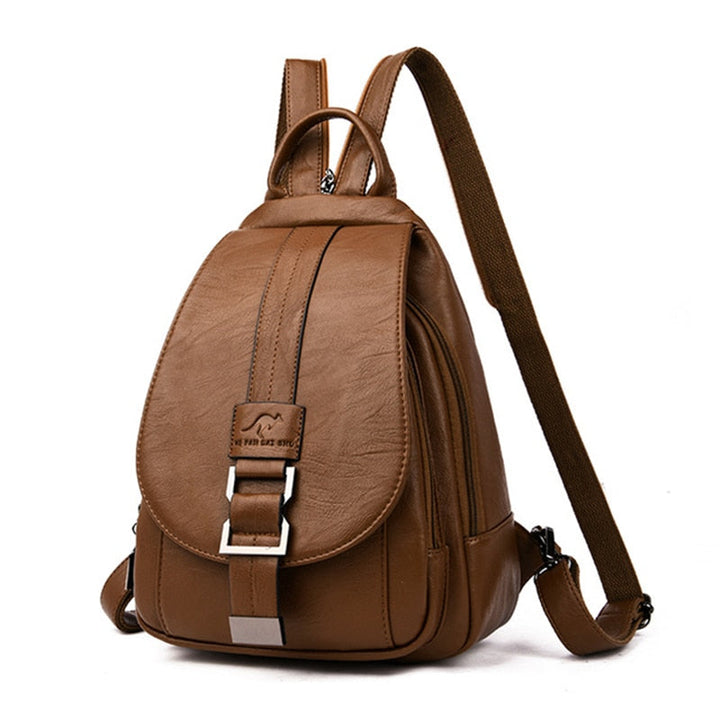 Elegant women's water-resistant leather backpack for work, travel & daily essentials.