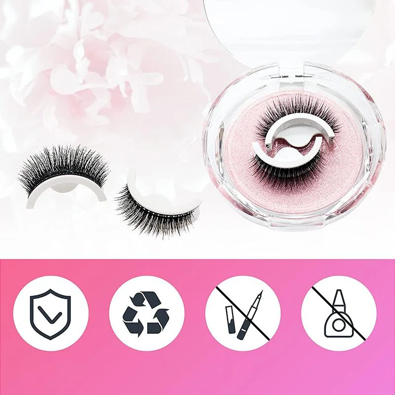 Achieve a natural look quickly with reusable self-adhesive false eyelashes for women.