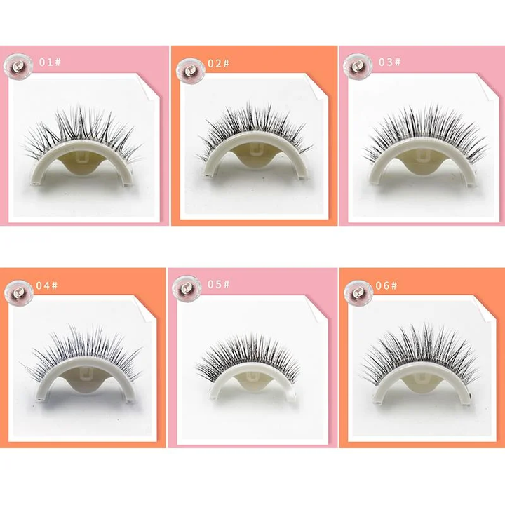 Quick-application, time-saving self-adhesive reusable lashes for natural eye beauty.
