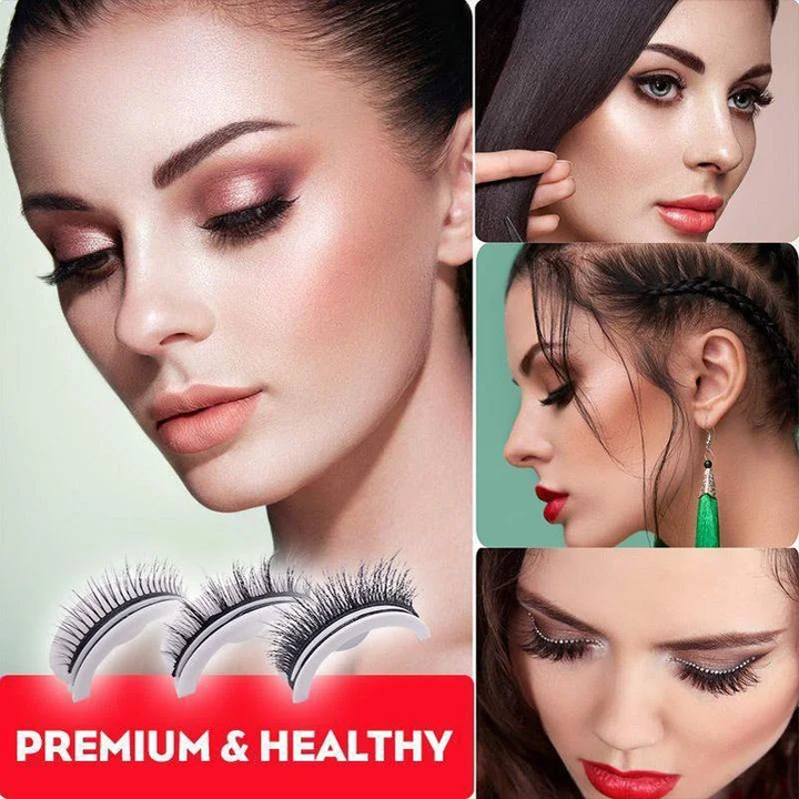Durable & convenient reusable self-adhesive synthetic eyelashes for daily beauty.
