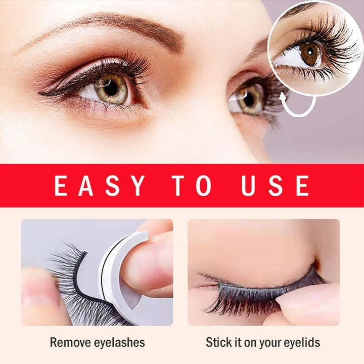 Quick & easy self-adhesive reusable eyelashes for a natural, beautiful makeup.