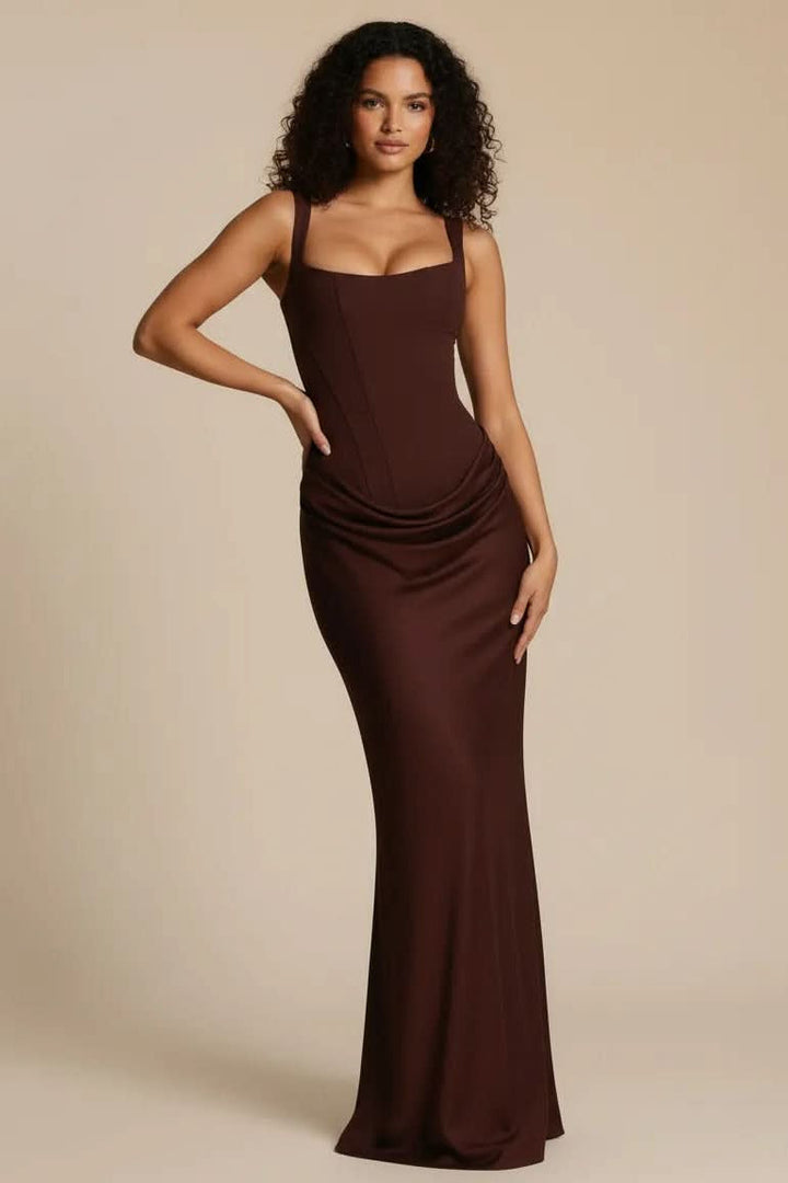 Stunning red tailored midi dress, ideal for women's elegant party wear or formal occasions.