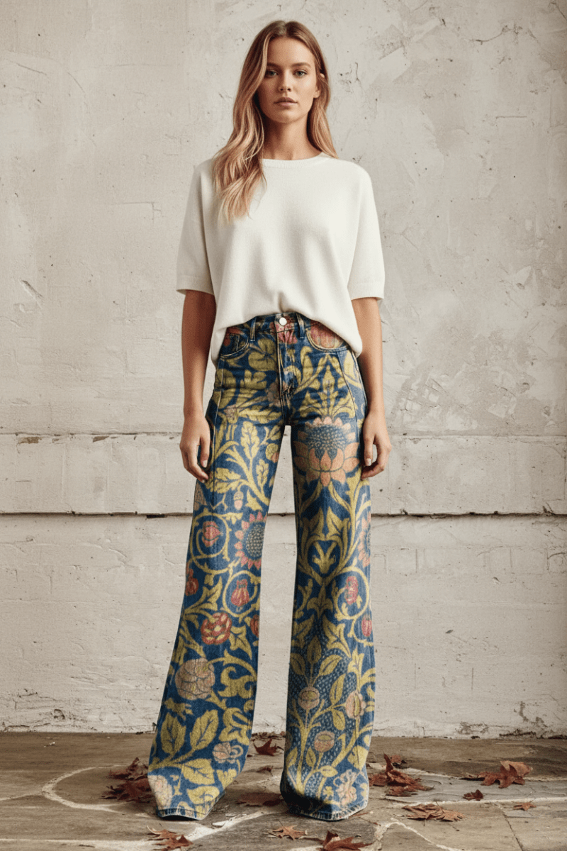 Comfortable women's relaxed fit denim, baggy silhouette, ideal breathable summer jeans.