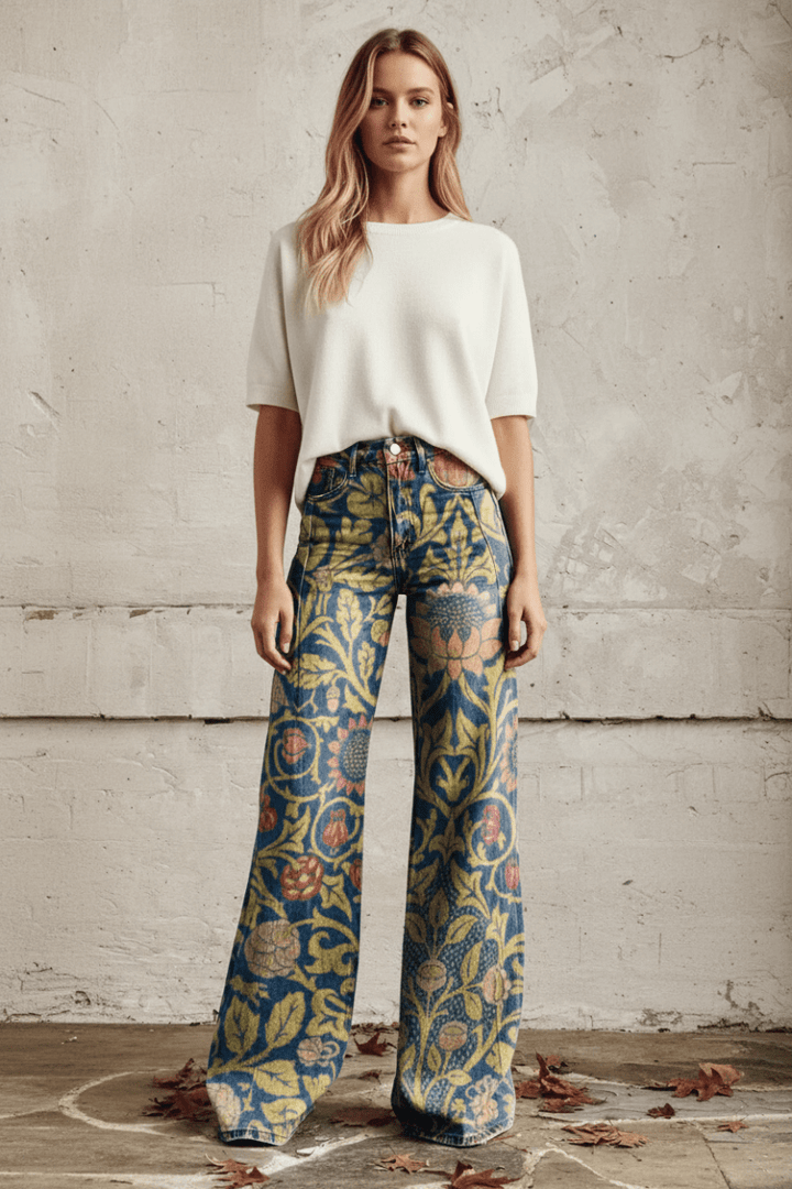 Comfortable women's relaxed fit denim, baggy silhouette, ideal breathable summer jeans.