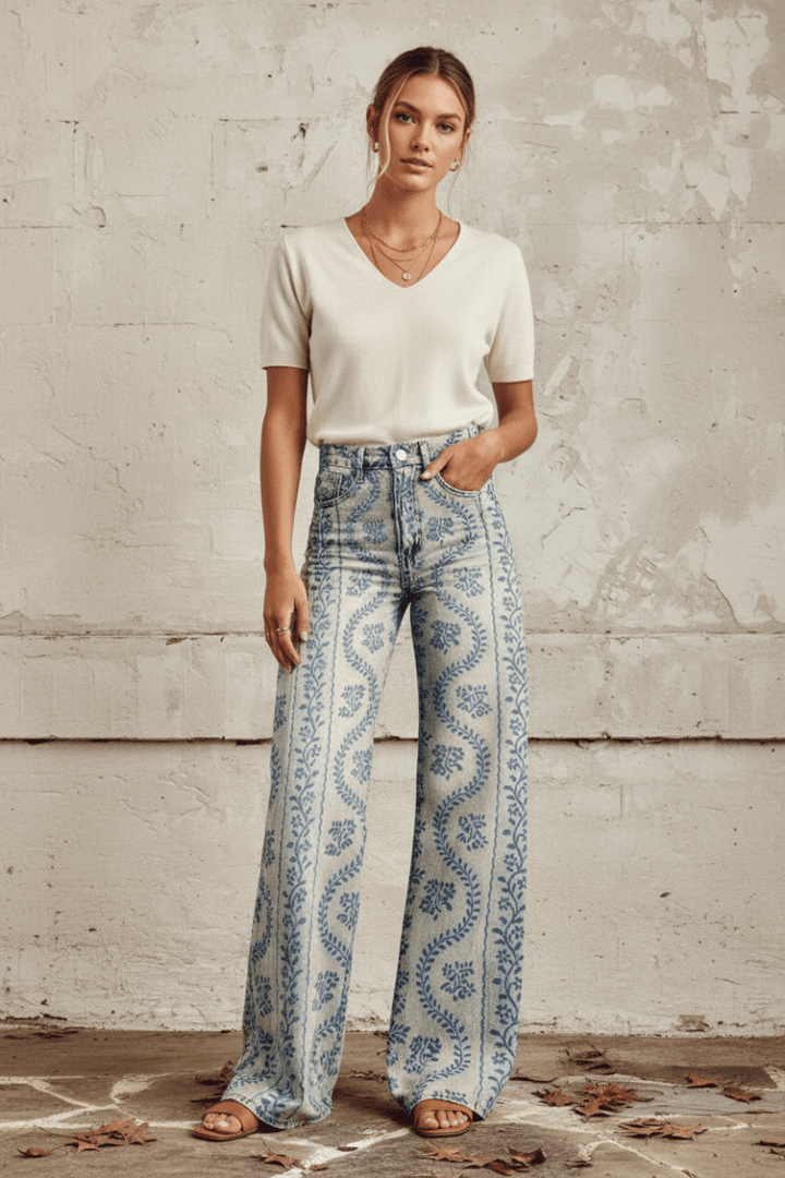 Women's everyday wear relaxed fit baggy jeans, breathable denim for all-day comfort.