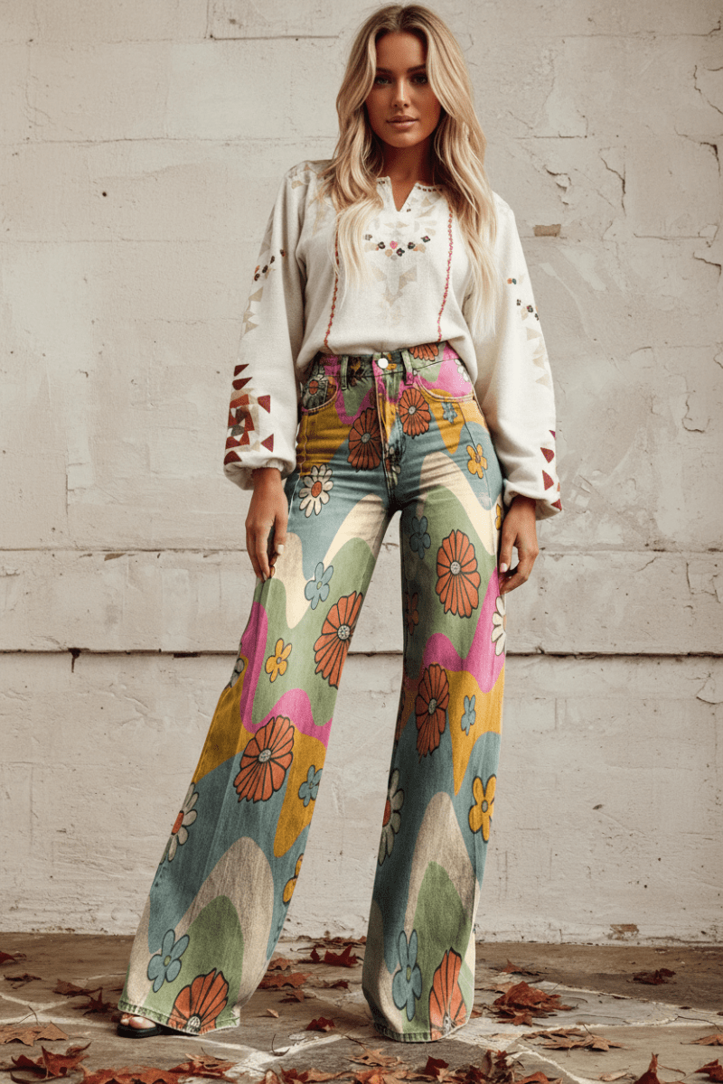 Breathable women's relaxed fit baggy jeans, perfect for a comfortable, stylish summer look.