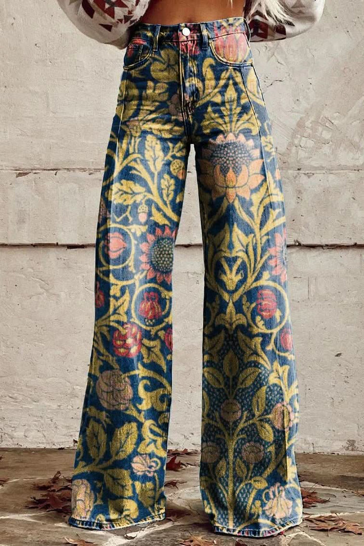 Trendy women's relaxed fit jeans, breathable & comfortable baggy denim for casual wear.