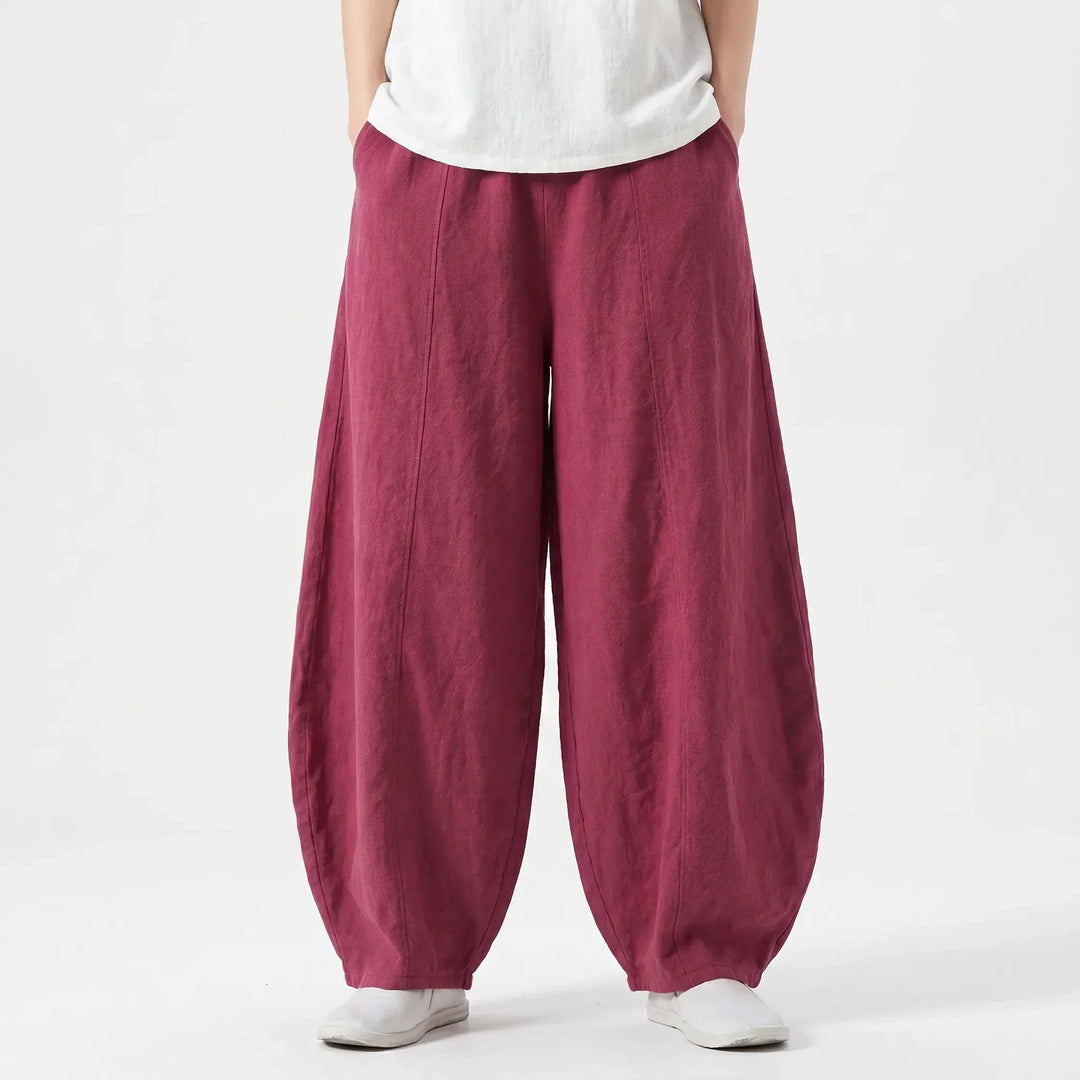 Casual women's trousers featuring a relaxed barrel leg and comfortable design, great for daily outfits.