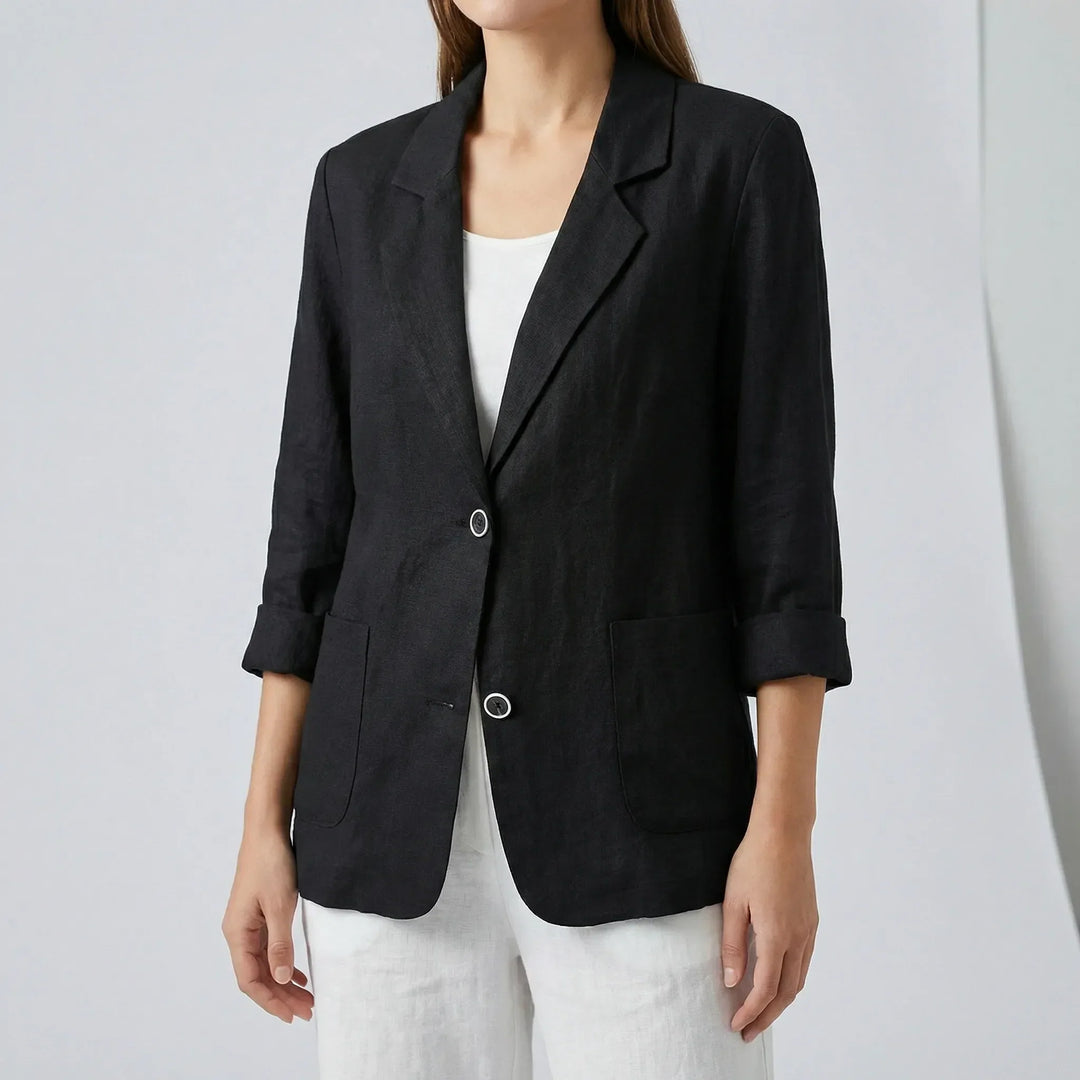 Versatile women's relaxed fit blazer, perfect for professional style, office wear, or a chic casual fashion statement.