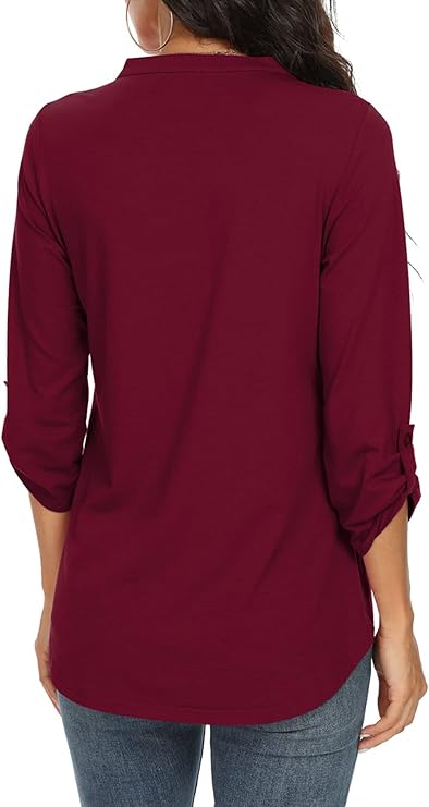 Modern women's relaxed fit blouse, versatile for elegant everyday wear, casual comfort, or smart casual flair.