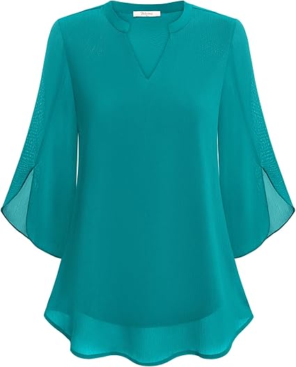 Comfortable women's relaxed fit blouse, stylish and versatile for elegant everyday wear or special occasions.