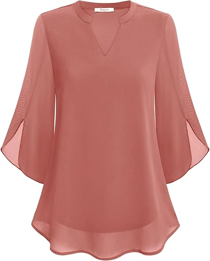 Chic women's relaxed fit blouse, a feminine and elegant top perfect for comfortable everyday casual style.