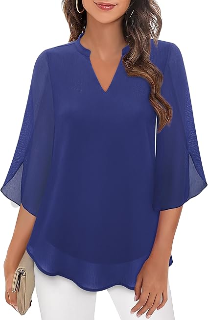 Elegant women's relaxed fit blouse, versatile for everyday, smart casual, or dressing up; a truly stylish top.