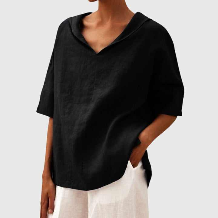 Women's relaxed fit blouse for effortless everyday style. A versatile, casual chic top perfect for comfort.
