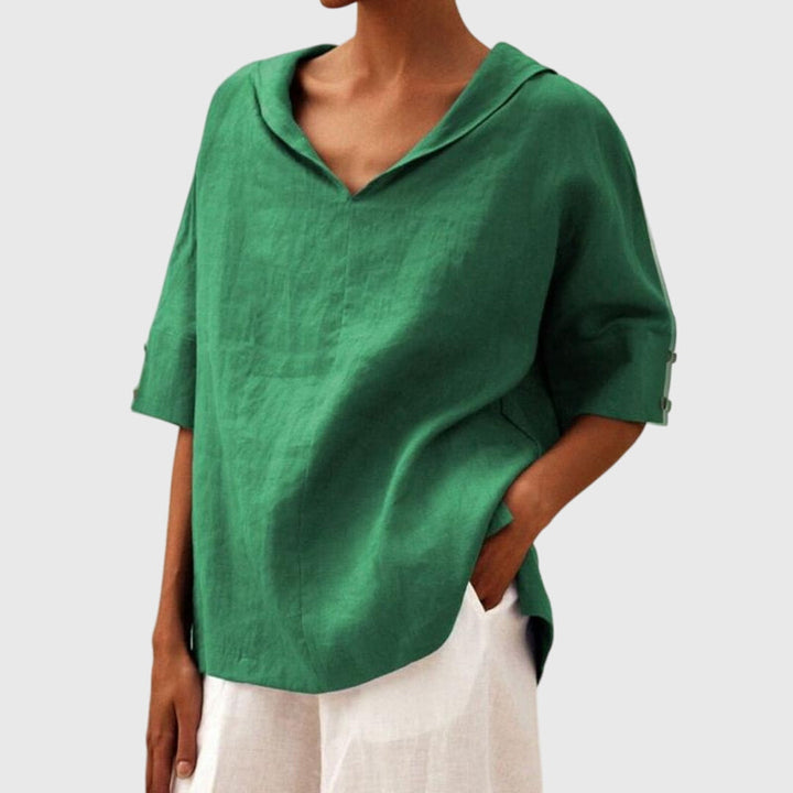 Lightweight women's relaxed fit blouse, perfect for spring fashion & summer wear. Effortlessly stylish.