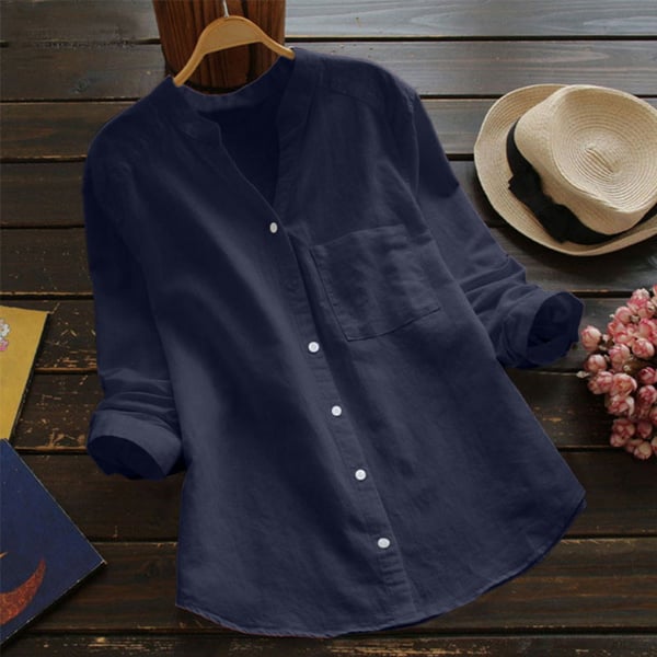 Women's relaxed fit breathable top, perfect as a versatile everyday casual blouse for spring and summer comfort.