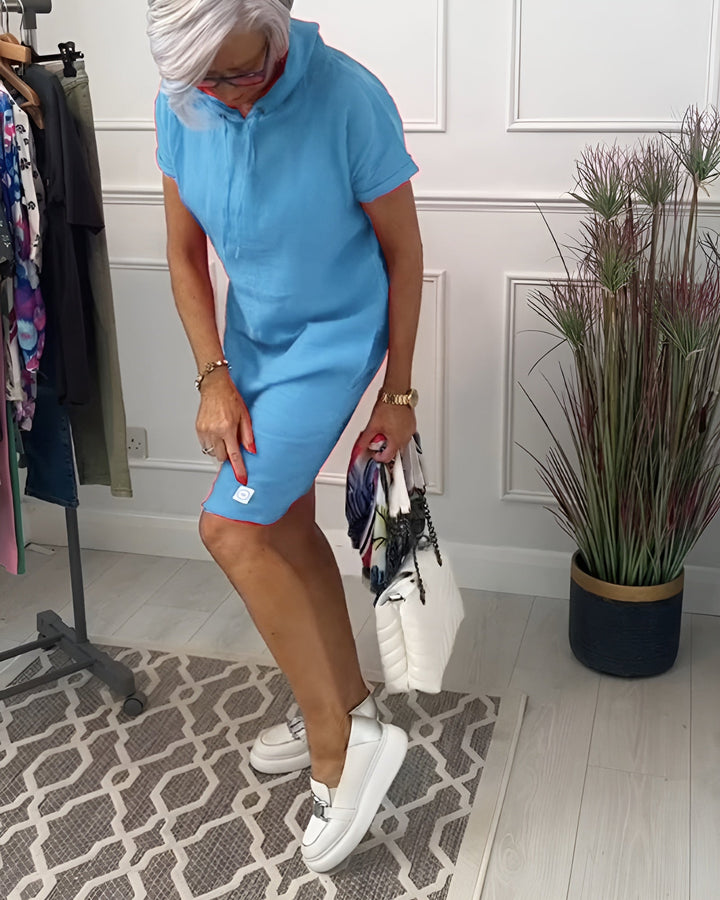 Women's casual & comfortable relaxed fit hoodie midi dress, perfect for any season.