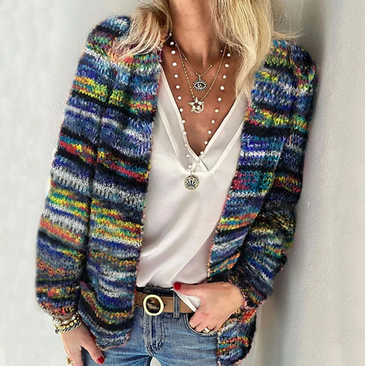 Stylish women's long sleeve open front cardigan; a versatile, cozy layering piece for effortless casual and travel wear.