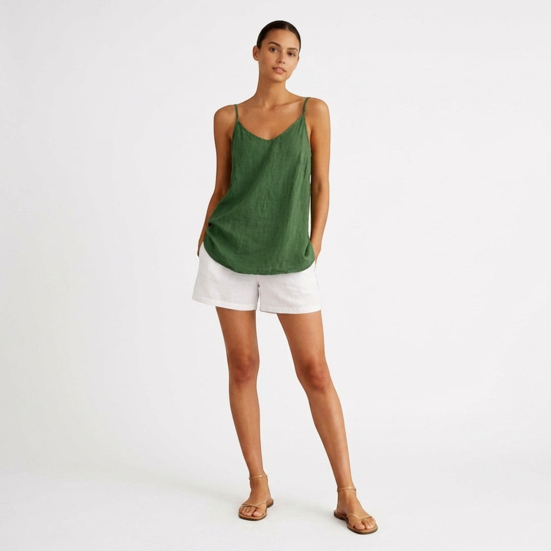 Elegant women's relaxed fit tank top, a comfortable and stylish summer layering piece.
