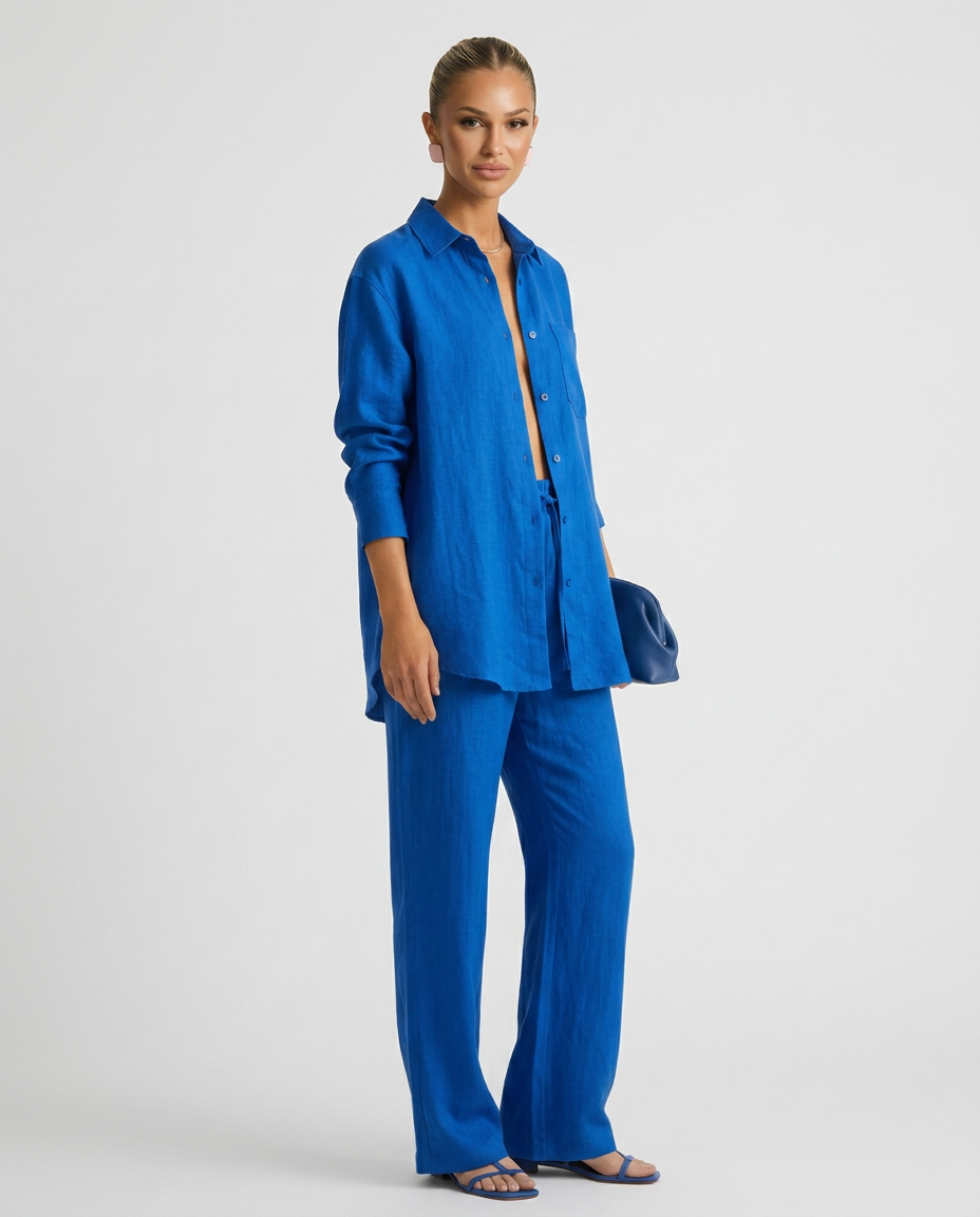 Women's comfortable two piece matching lounge set for relaxed fit casual wear & versatile summer style.