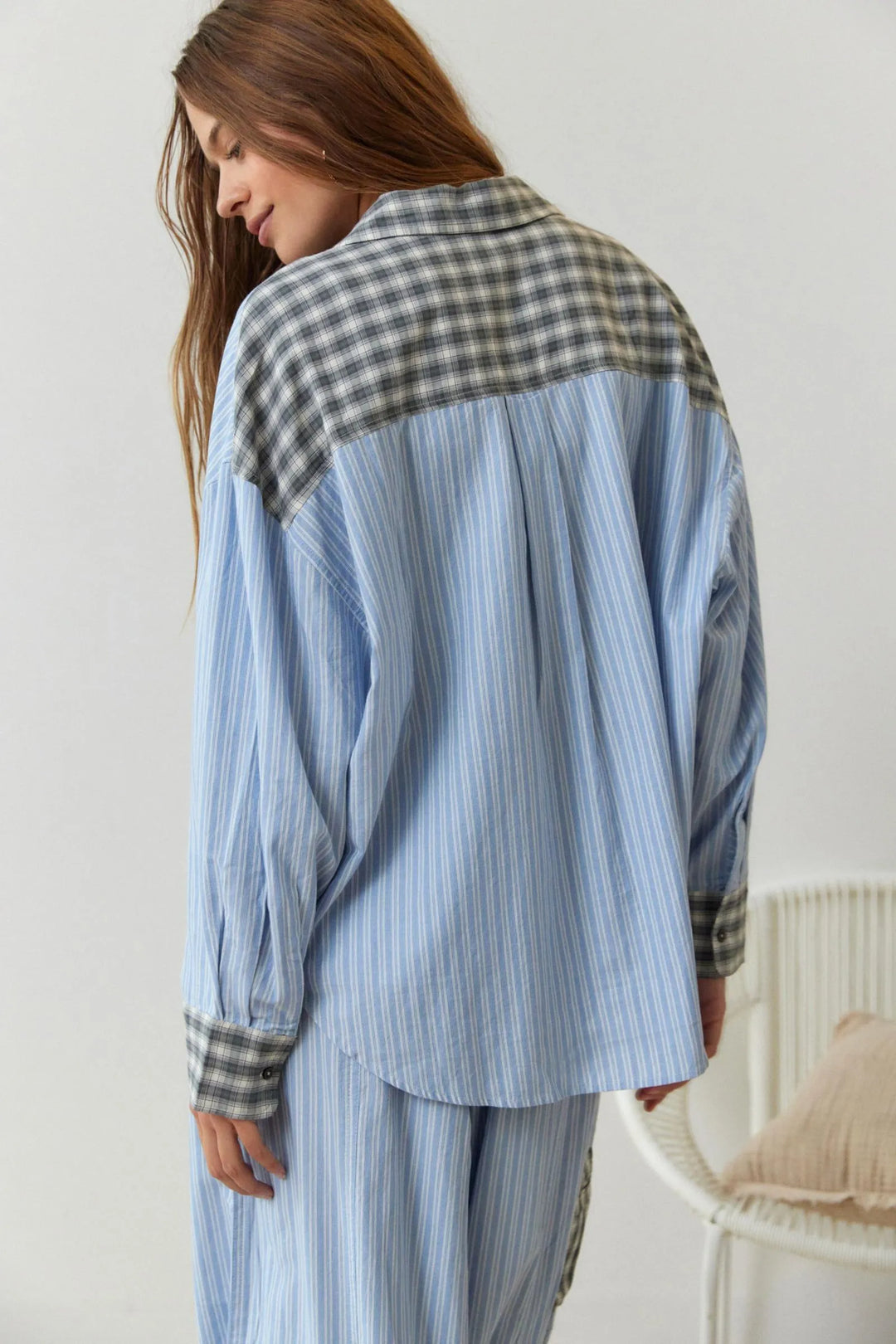 Women's relaxed fit vintage pajama set. Cozy two-piece sleepwear for ultimate comfort and home wear.