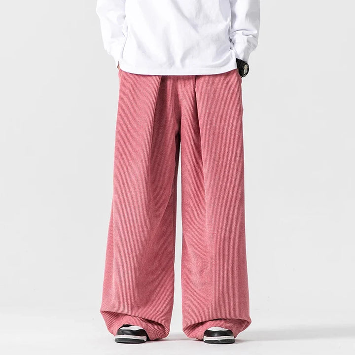 Womens comfy wide leg trousers with a practical drawstring waist and a relaxed, multi-pocket design.