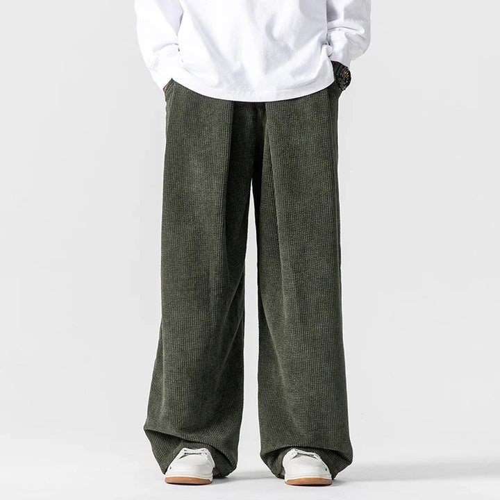 Everyday women's relaxed fit trousers. Wide leg, drawstring waist for comfort and versatile casual fashion.