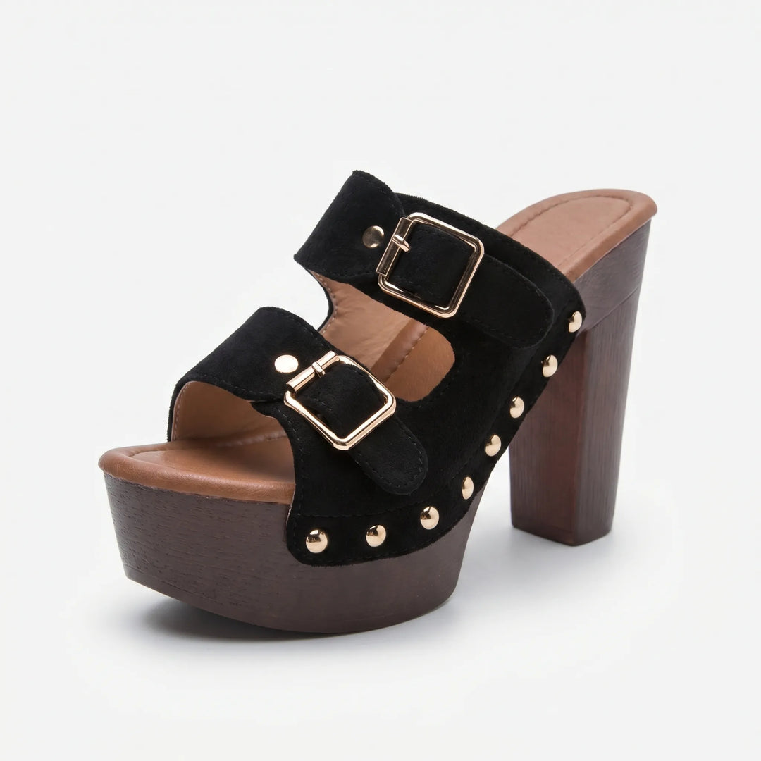 Fashionable women's open toe platform sandals with chunky heels & adjustable straps for elevated summer style.