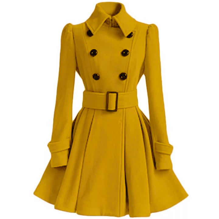 Women's Reversible Belted Peacoat, stylish winter outerwear for ladies.