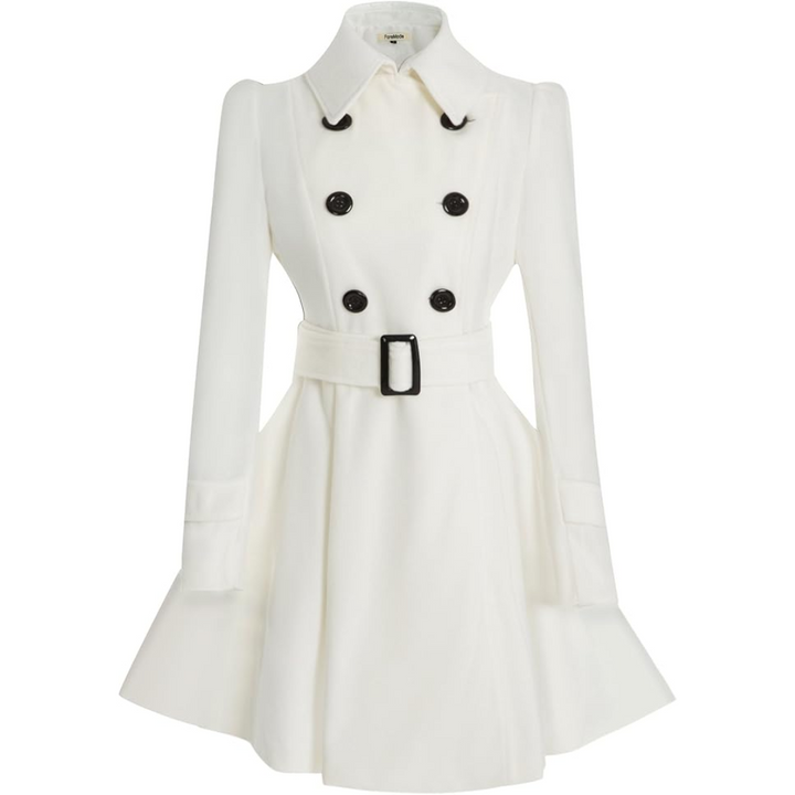 Classic Reversible Women's Peacoat with a belt, perfect for fall & winter fashion.