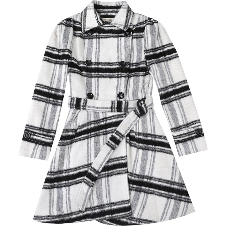 Elegant Ladies Reversible Peacoat, belted for a flattering fit, warm winter jacket.