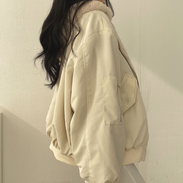 Comfortable & stylish women's reversible hooded jacket, great for casual autumn/winter layered looks.