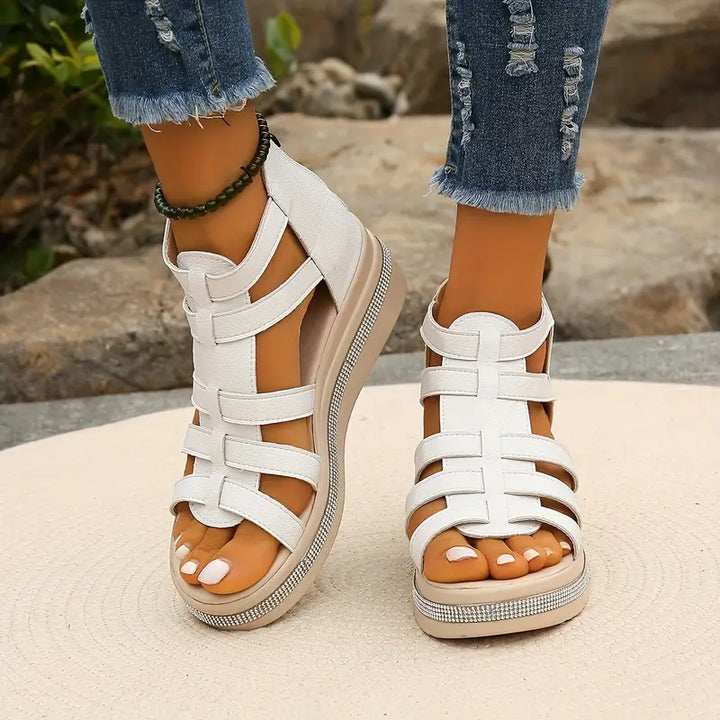Comfortable women's rhinestone sandals, wide fit & orthopedic support for daily wear.