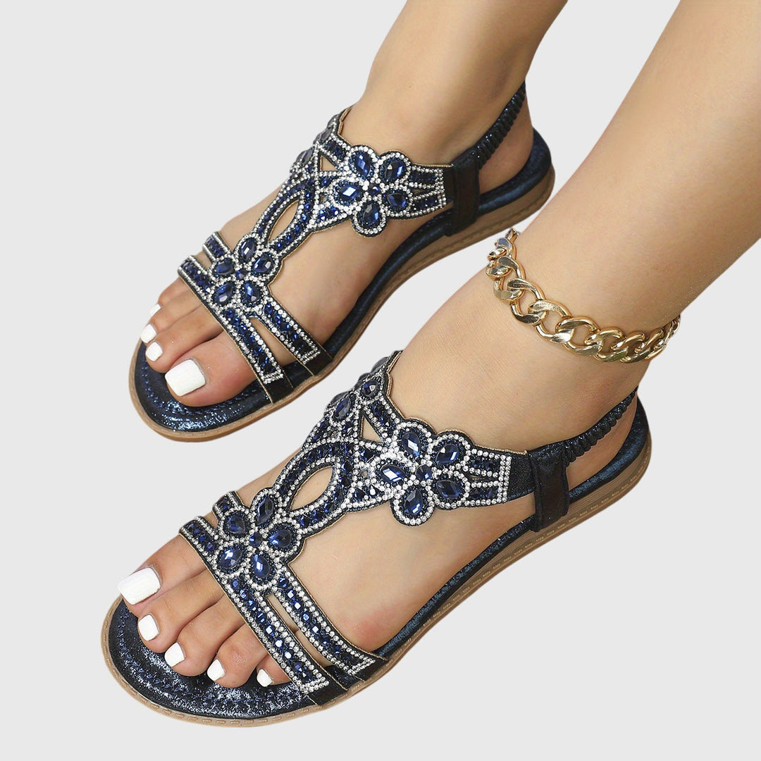 Comfortable women's rhinestone sandals, ideal for vacation.
