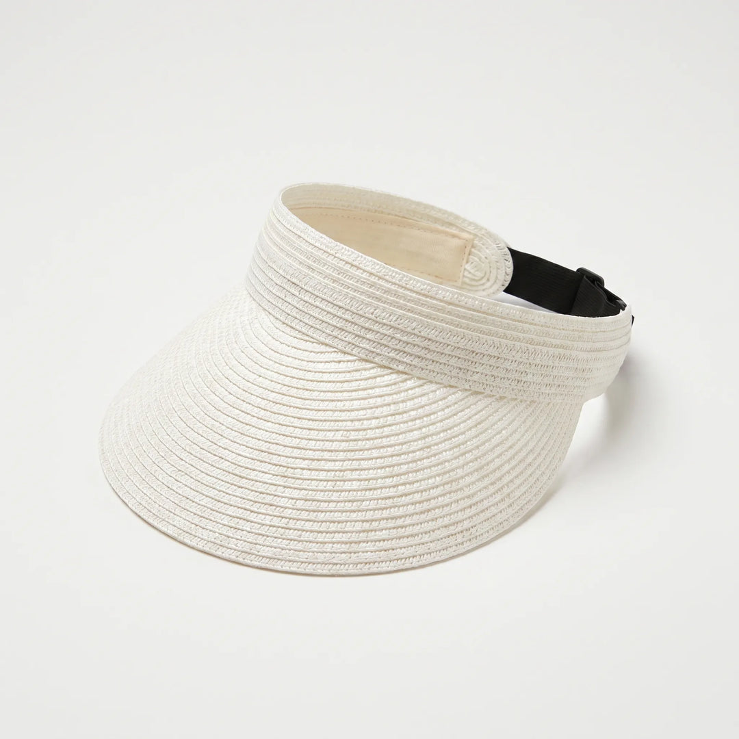 Women's roll-up sun visor provides excellent sun protection. Perfect adjustable travel hat for summer beach trips.