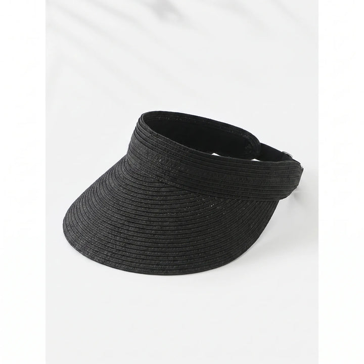 Versatile women's roll-up sun visor hat for travel. Adjustable open top beach headwear for summer vacation.