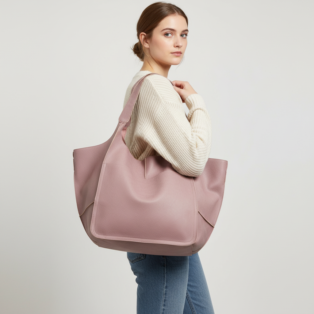 Women's large capacity vegan leather work bag, durable, stylish, and perfect for office use.
