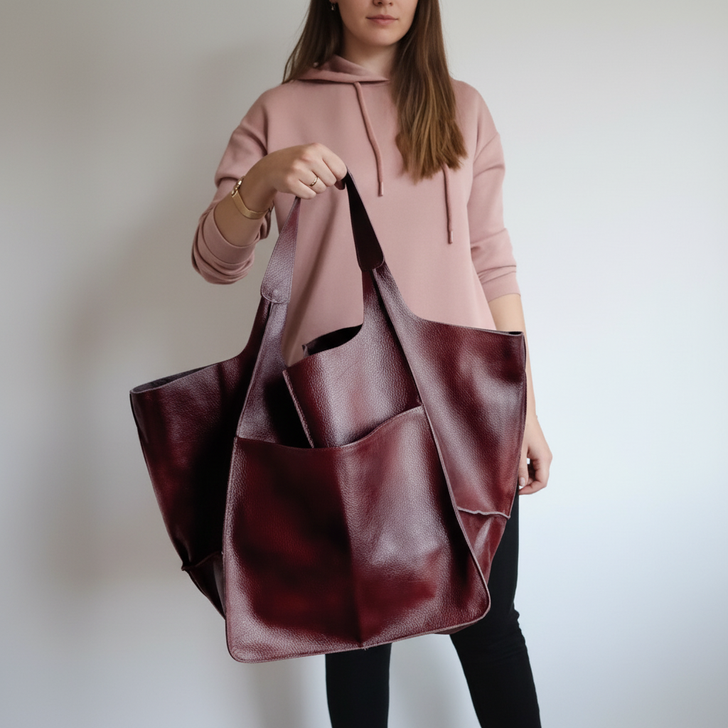 Laptop-friendly vegan leather tote bag, spacious & stylish shoulder bag for busy women.