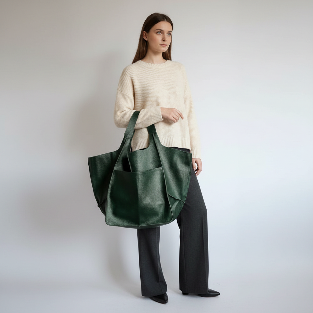 Modern vegan leather everyday tote bag for women, combining style, utility, and comfort.