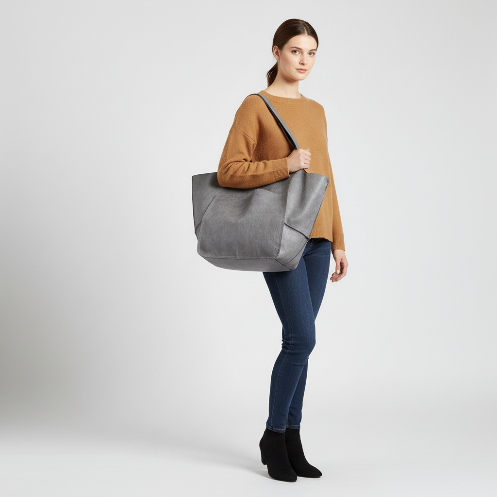 Comfortable women's shoulder bag, roomy vegan leather tote for everyday use.
