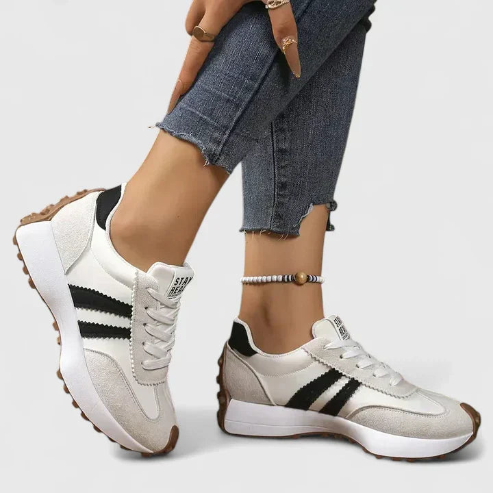 Comfortable women's fitness footwear: chunky sole running shoes & athletic trainers for active women.