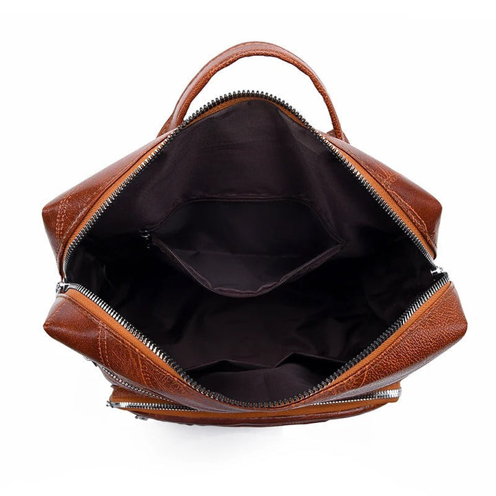 Premium white leather Sade backpack for women, an elegant and stylish accessory for everyday essentials & fashion.