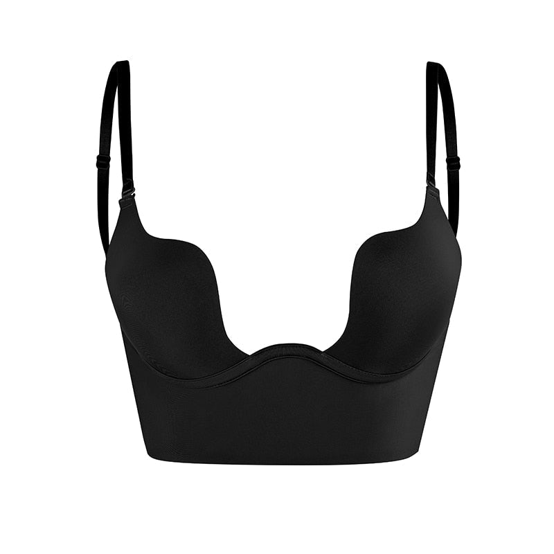 Smooth, seamless push-up bra for women, featuring a low back and convertible straps for versatile wear.