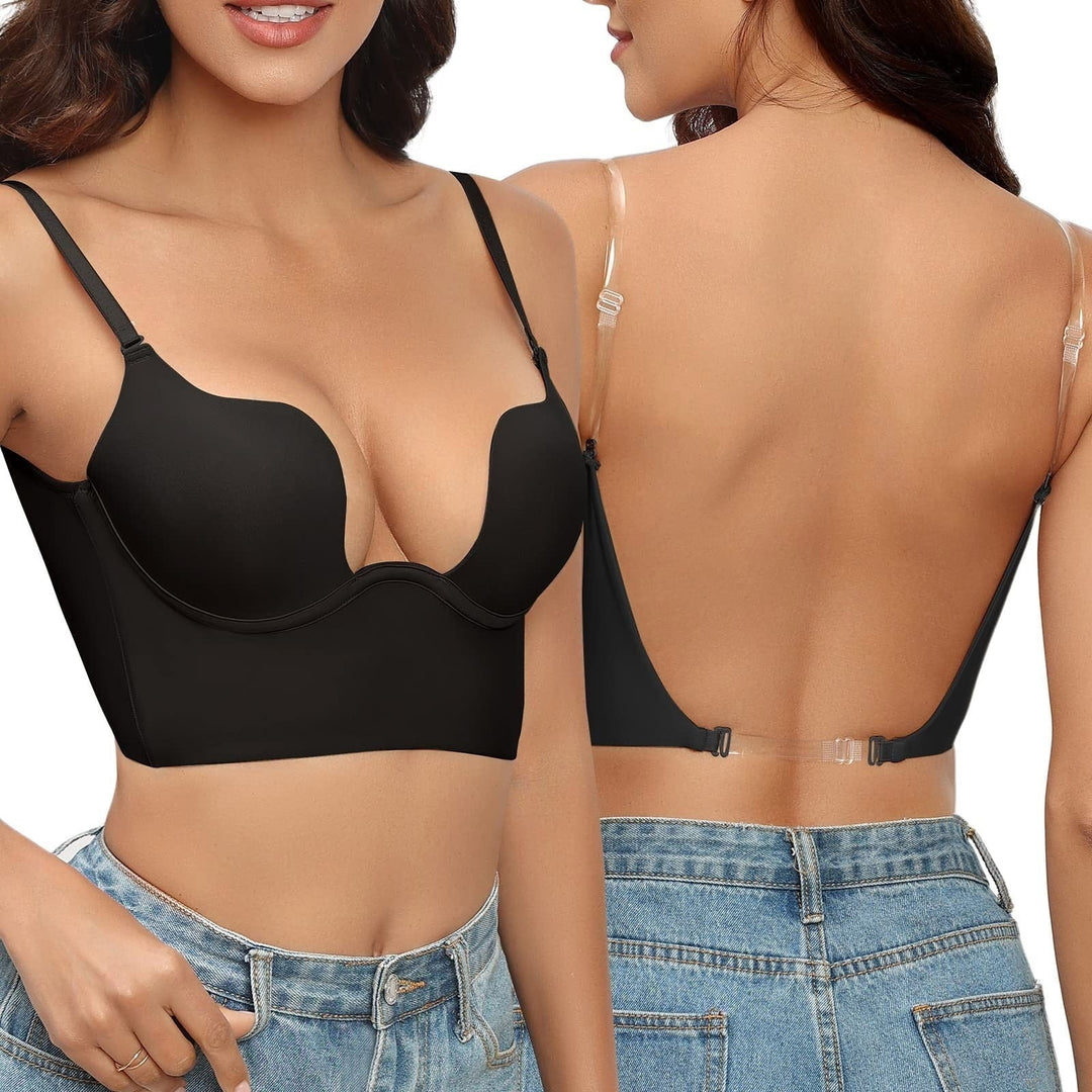 Chic women's invisible bra, seamless and low back, designed for perfect support under any challenging outfit.