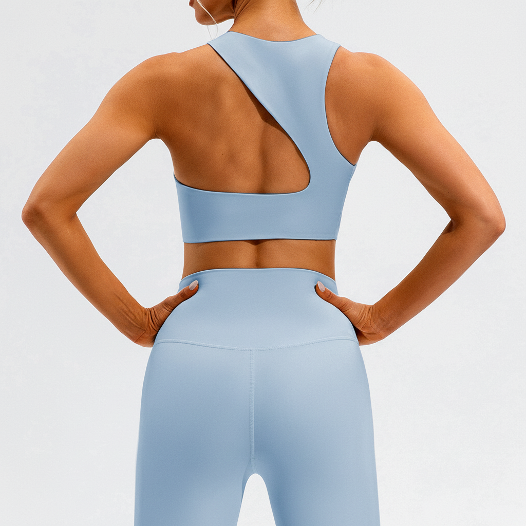 Female seamless workout set, Ainsley top & high-waisted leggings. Perfect for athletic training.