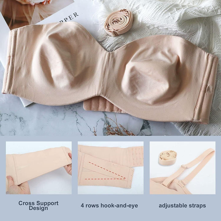 Plus-size seamless bra offering excellent support & a smooth silhouette. Adjustable, comfortable women's lingerie.