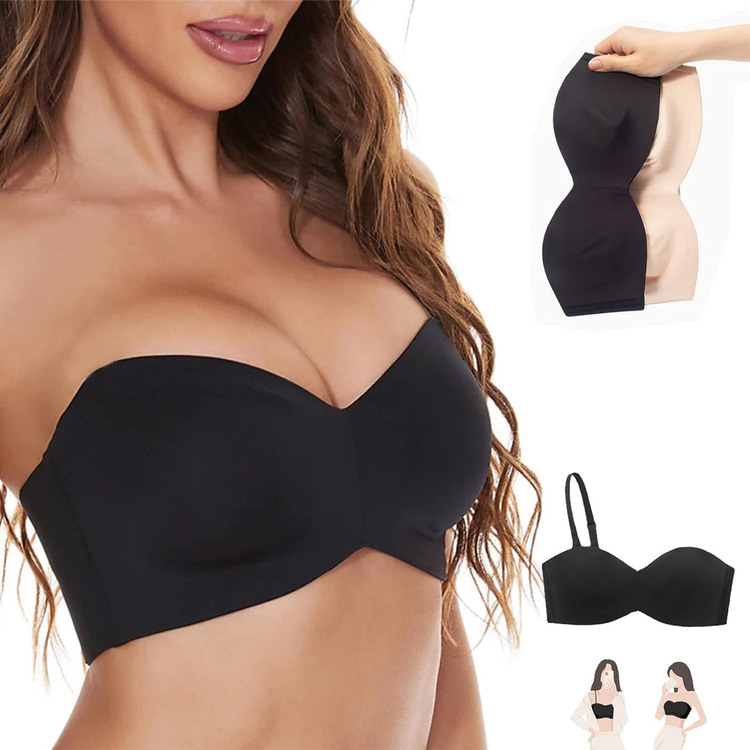 Women's plus-size seamless bra with adjustable back closure. Provides comfortable, smooth, and supportive underwear.