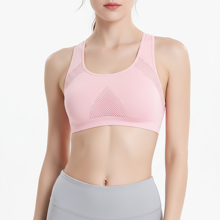 Kelsey women's seamless yoga bra, providing ultimate comfort & flexible support for all fitness levels.